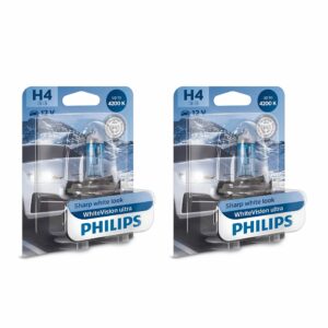 Halogenpære Philips WhiteVision ultra, 55/60W, H4, 2 pcs